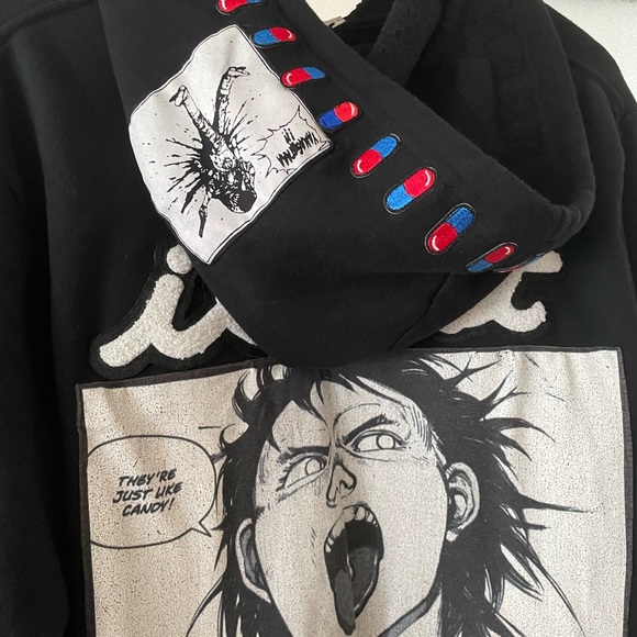 Akira zip up sweater Large. Custom patchwork - Picture 2 of 10